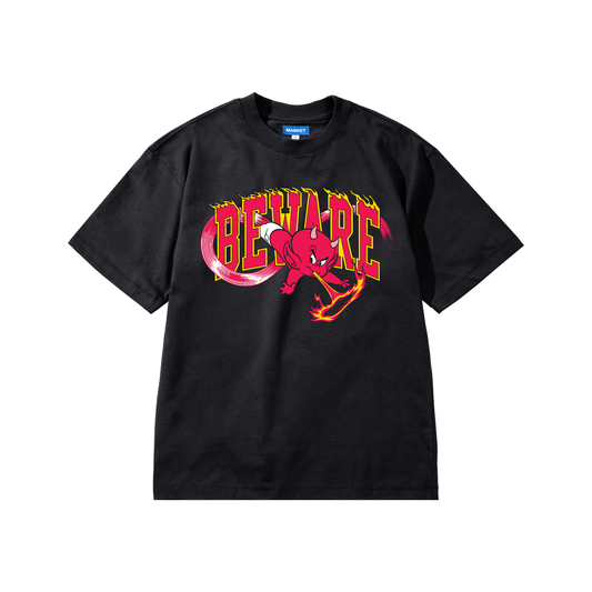 Market Hot Stuff Beware T-Shirt Black