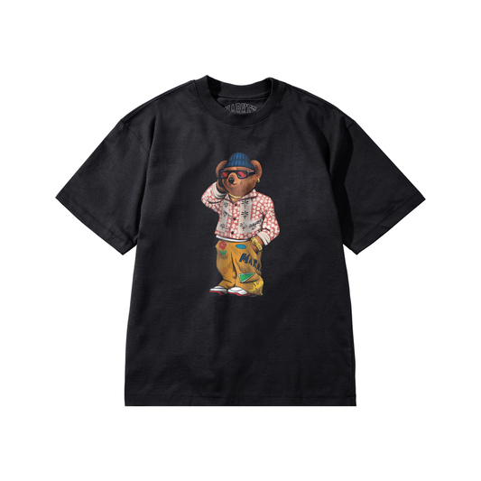 Market Folk Fitted Bear T-Shirt Pirate Black MKT25FW-SS0196