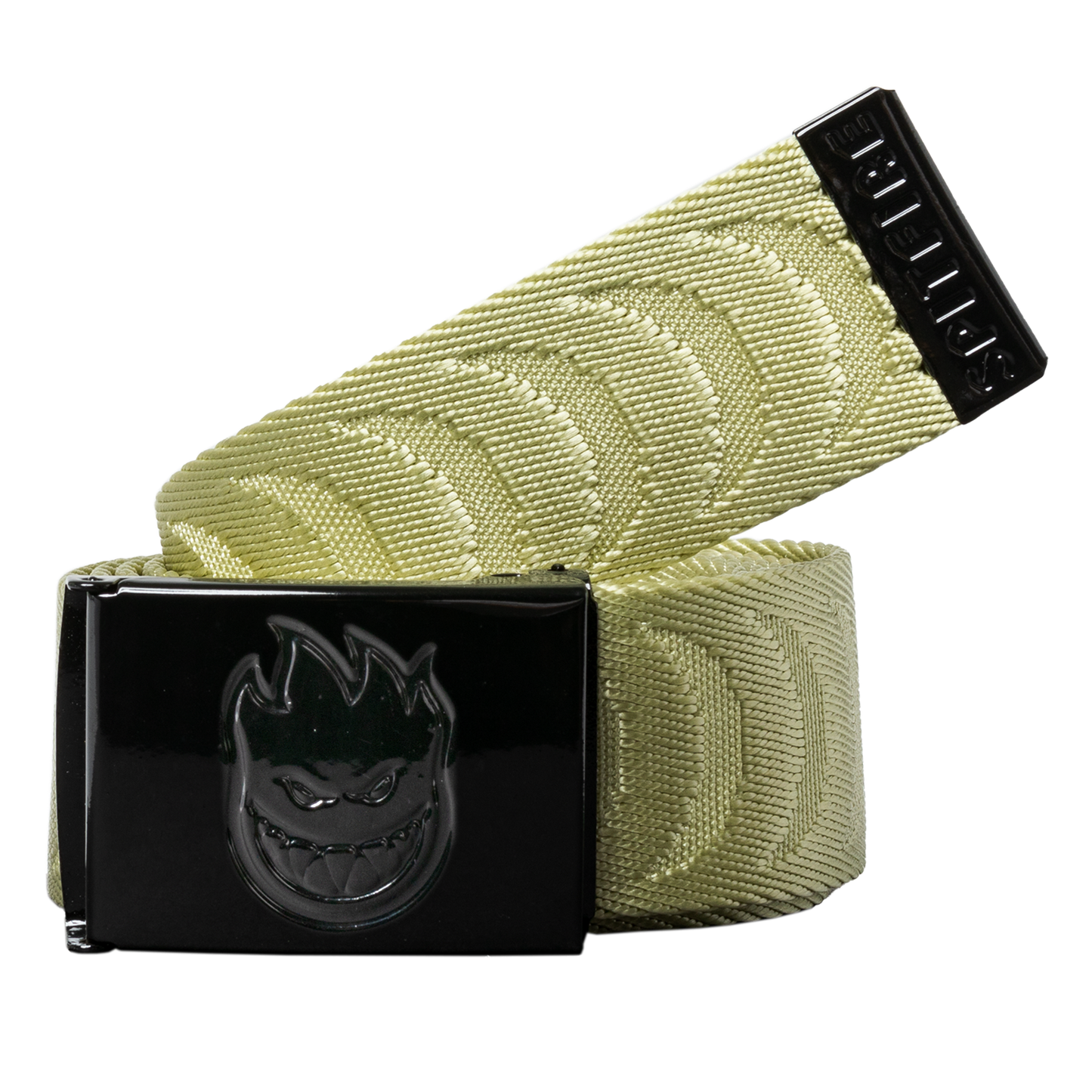 Spitfire Bighead Crescent Jacquard Web Belt Tan Black