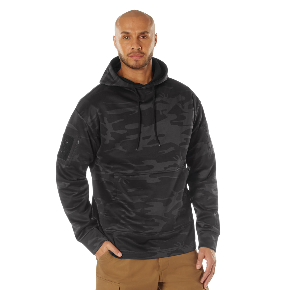 Rothco Concealed Carry Midnight Black Camo Hoodie