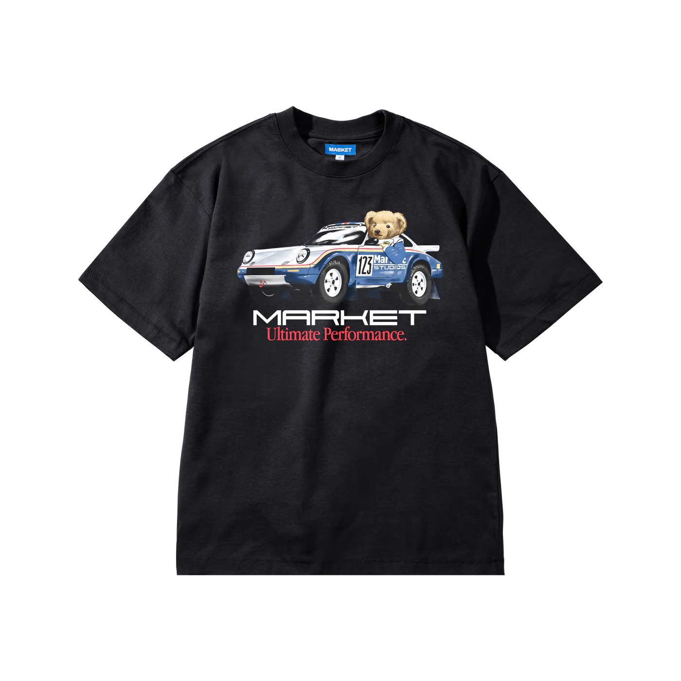 Market Ultimate Rally Driver Bear T-Shirt Washed Black