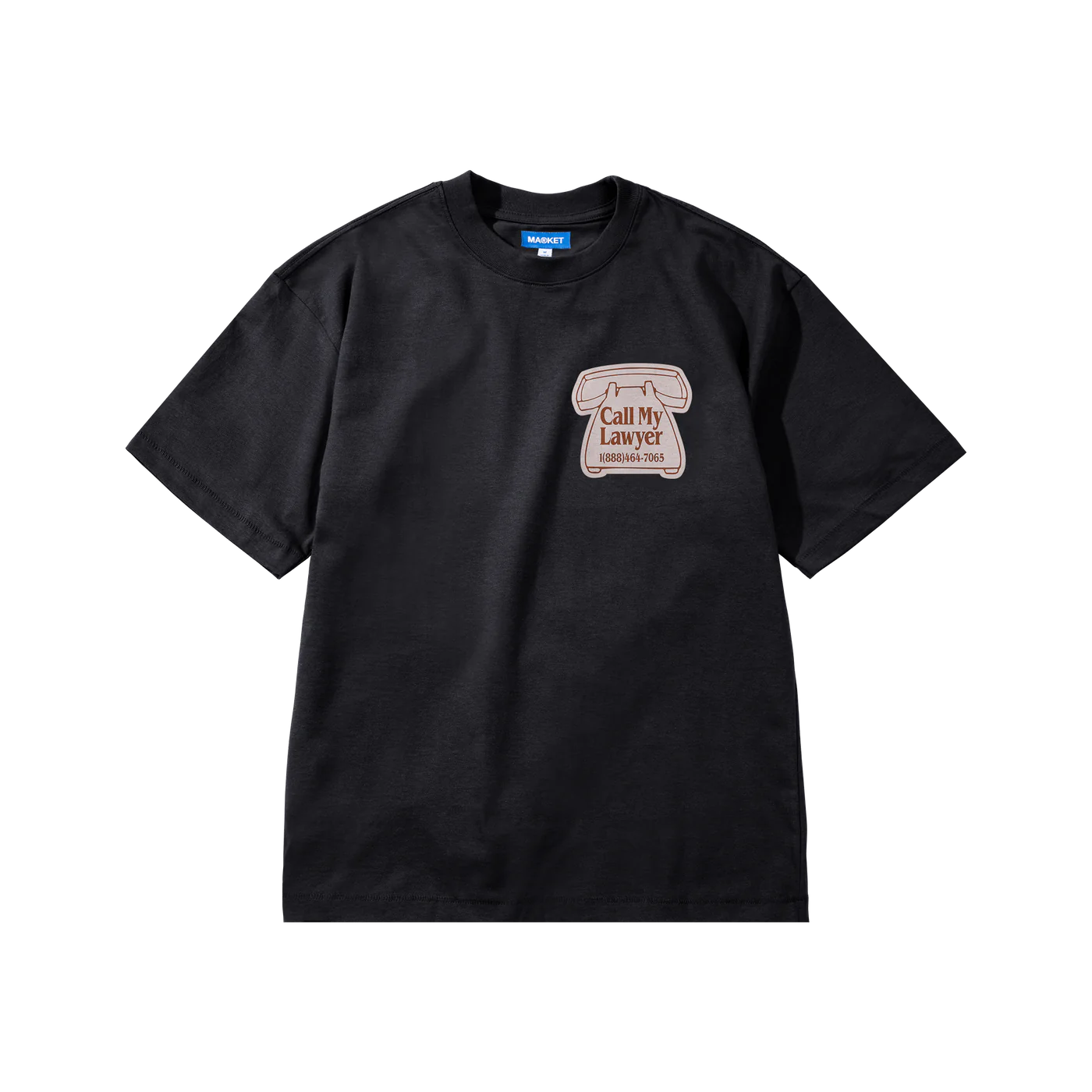 Market Call My Lawyer Magnet T-Shirt Washed Black