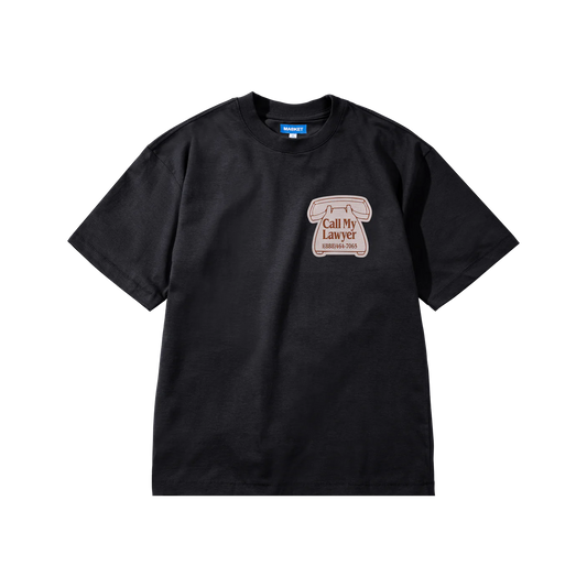 Market Call My Lawyer Magnet T-Shirt Washed Black
