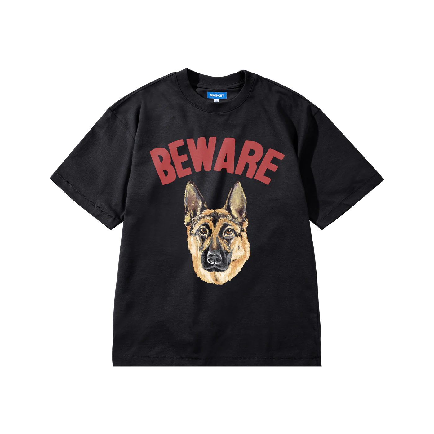 Market Beware Sign T-Shirt Washed Black