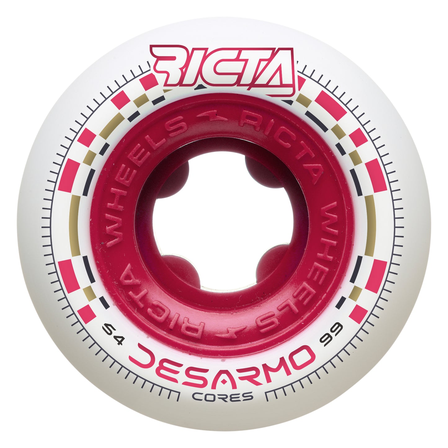 Ricta 54mm Desarmo Cores White Round 99a Skateboard Wheels
