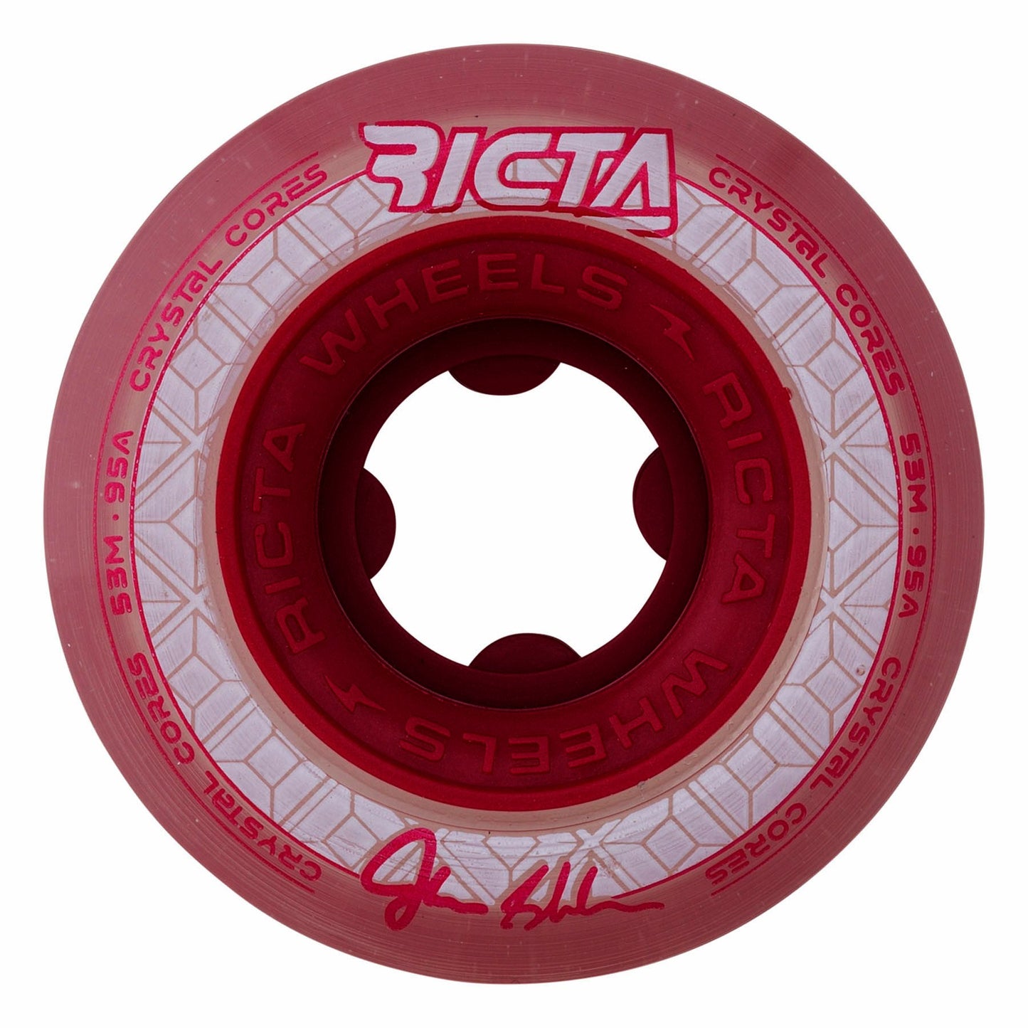 Ricta 53mm Shanahan Crystal Cores Clear Metallic Red 95a Skateboard Wheels