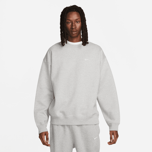 Nike Solo Swoosh Fleece Crew Dk Heather Grey