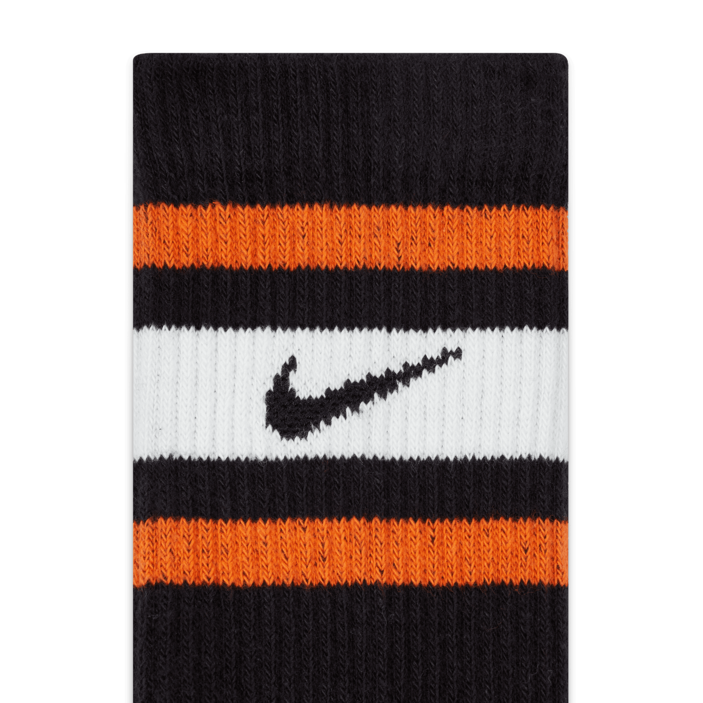 Nike Everyday Plus Crew Socks Black White Orange - 3 Pairs