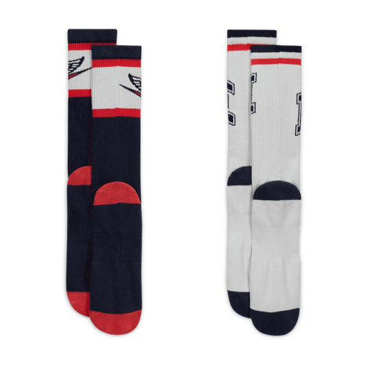 Nike Everyday Plus Crew Socks Navy Red Grey 2 Pairs