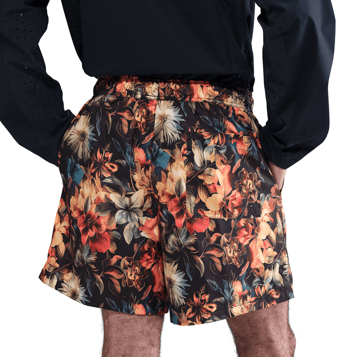 Nike Club Flow Shorts Floral Off Noir