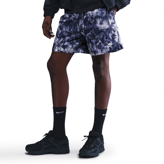 Nike Club Flow Shorts Floral Navy Amethyst