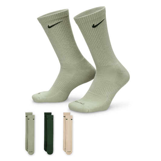 Nike Everyday Plus Cushioned Socks Multi 3-Pack Green Tan