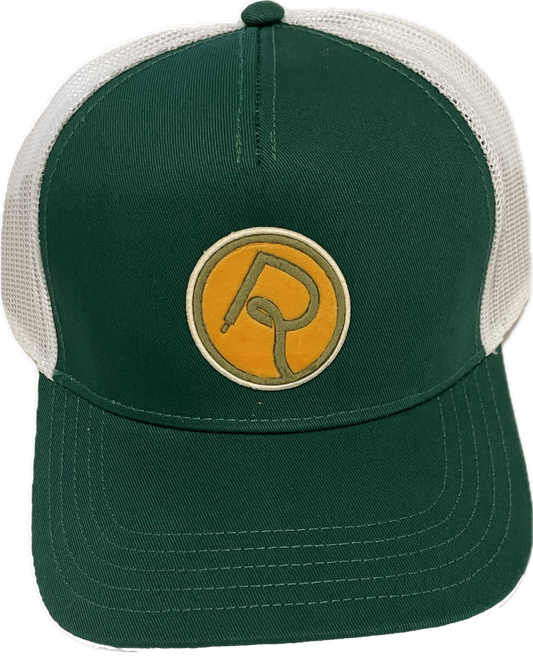 DRK Velvet Circle Logo Snapback Hat Green Gold