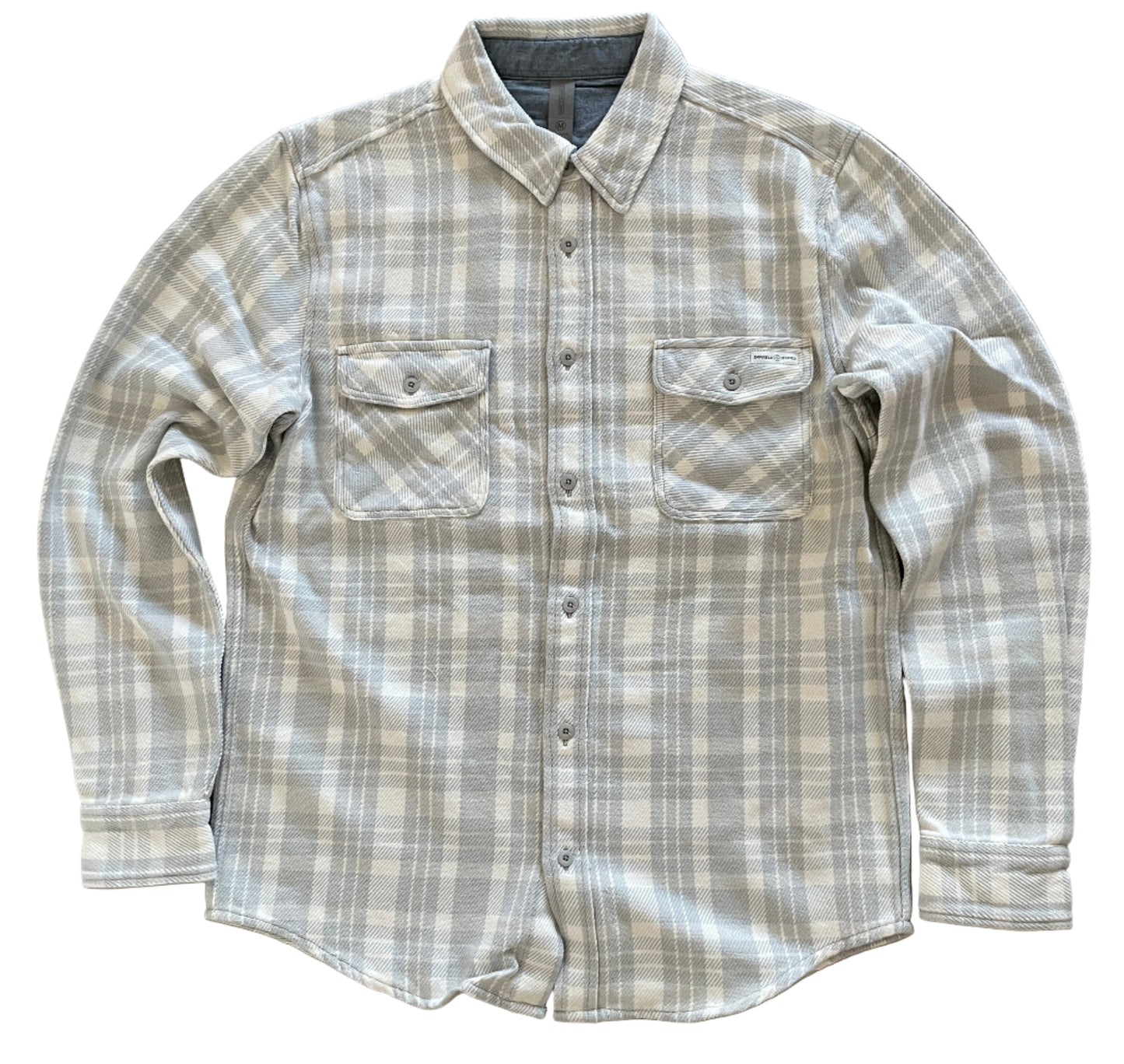 Double R Kicks Owler Plaid Flannel Shirt Lt Grey