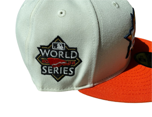 New Era x Double R Kicks Astros Shuttle Fitted Hat Chrome Orange