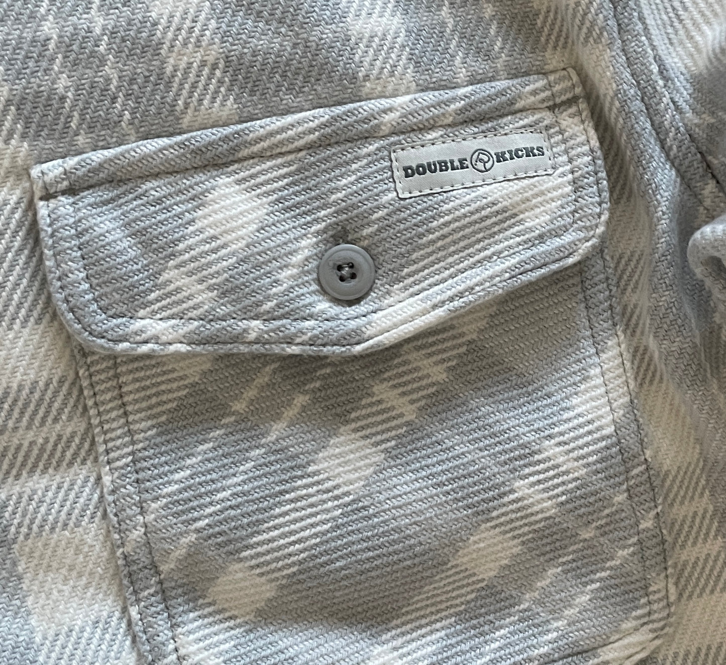 Double R Kicks Owler Plaid Flannel Shirt Lt Grey