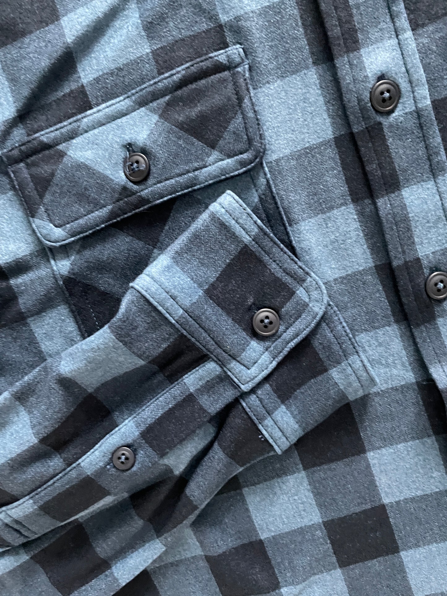 Double R Kicks Tomson Polar Fleece Plaid Flannel Shirt Blue