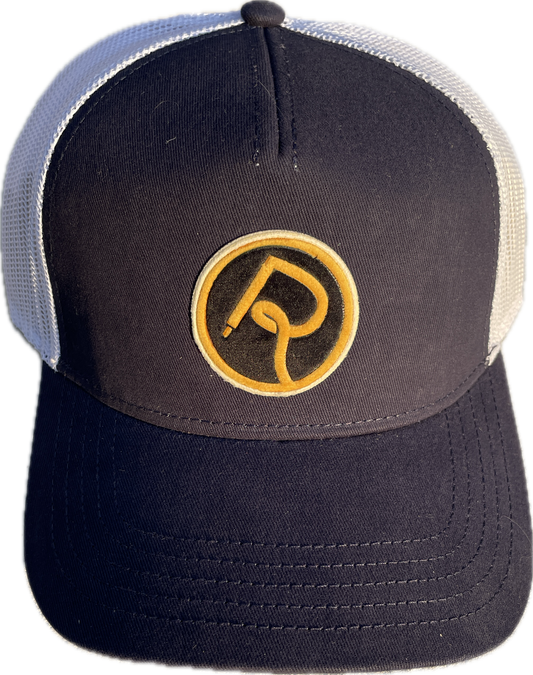 DRK Velvet Circle Logo Snapback Hat Navy White Gold