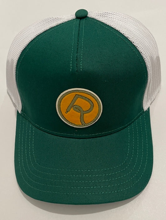 DRK Velvet Circle Logo Snapback Hat Green Gold