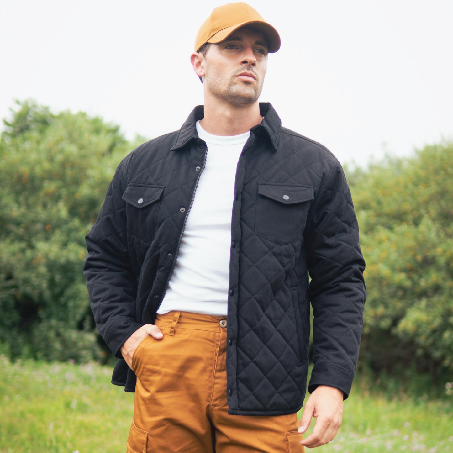 Rothco Diamond Quilted Cotton Jacket Black
