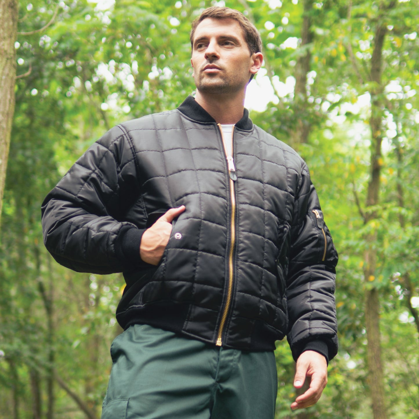 Rothco Quilted MA-1 Flight Jacket Black
