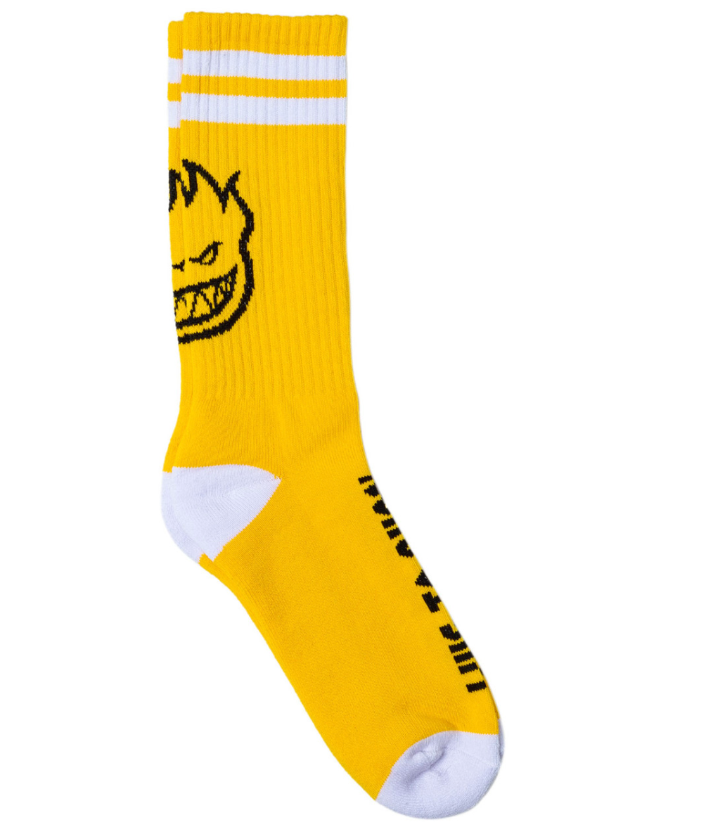 Spitfire Heads Up Crew Socks Yellow White