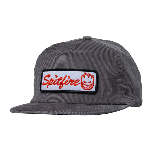 Spitfire Courier Snapback Hat Corduroy Charcoal