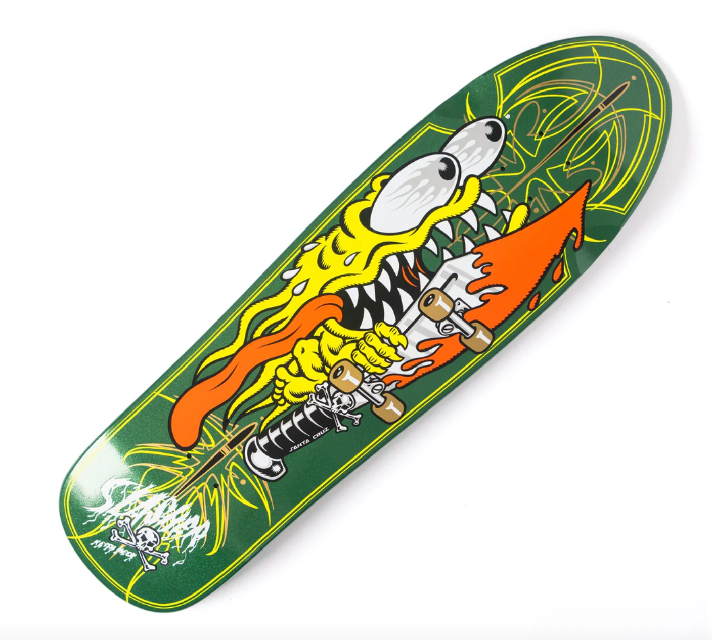 Santa Cruz 9.23in Meek Green Pinstripe Slasher Skateboard Deck
