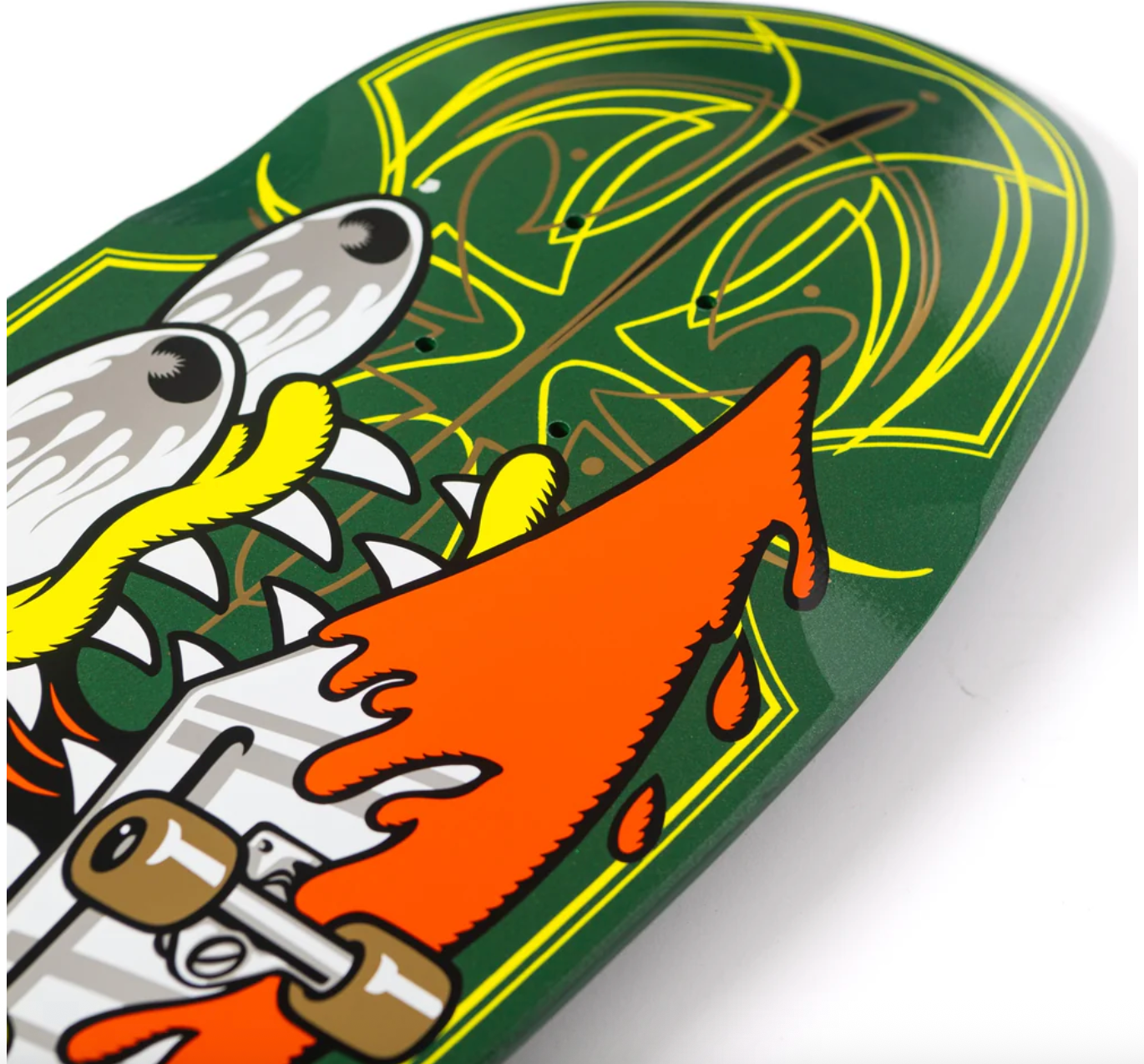 Santa Cruz 9.23in Meek Green Pinstripe Slasher Skateboard Deck