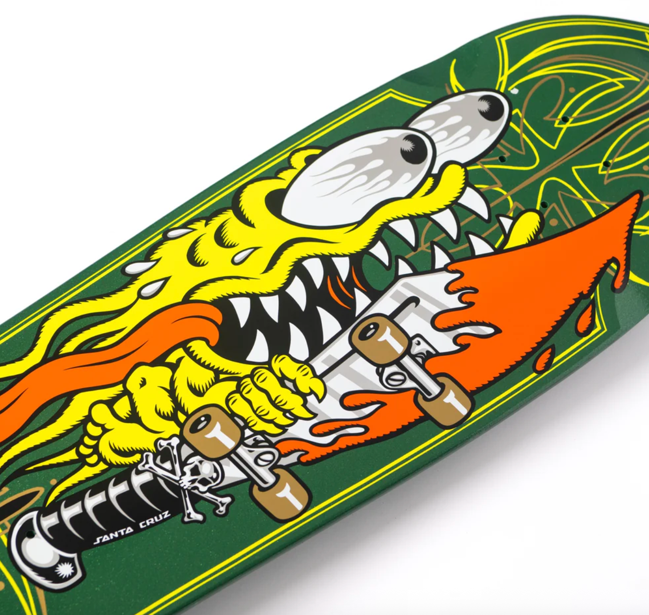 Santa Cruz 9.23in Meek Green Pinstripe Slasher Skateboard Deck
