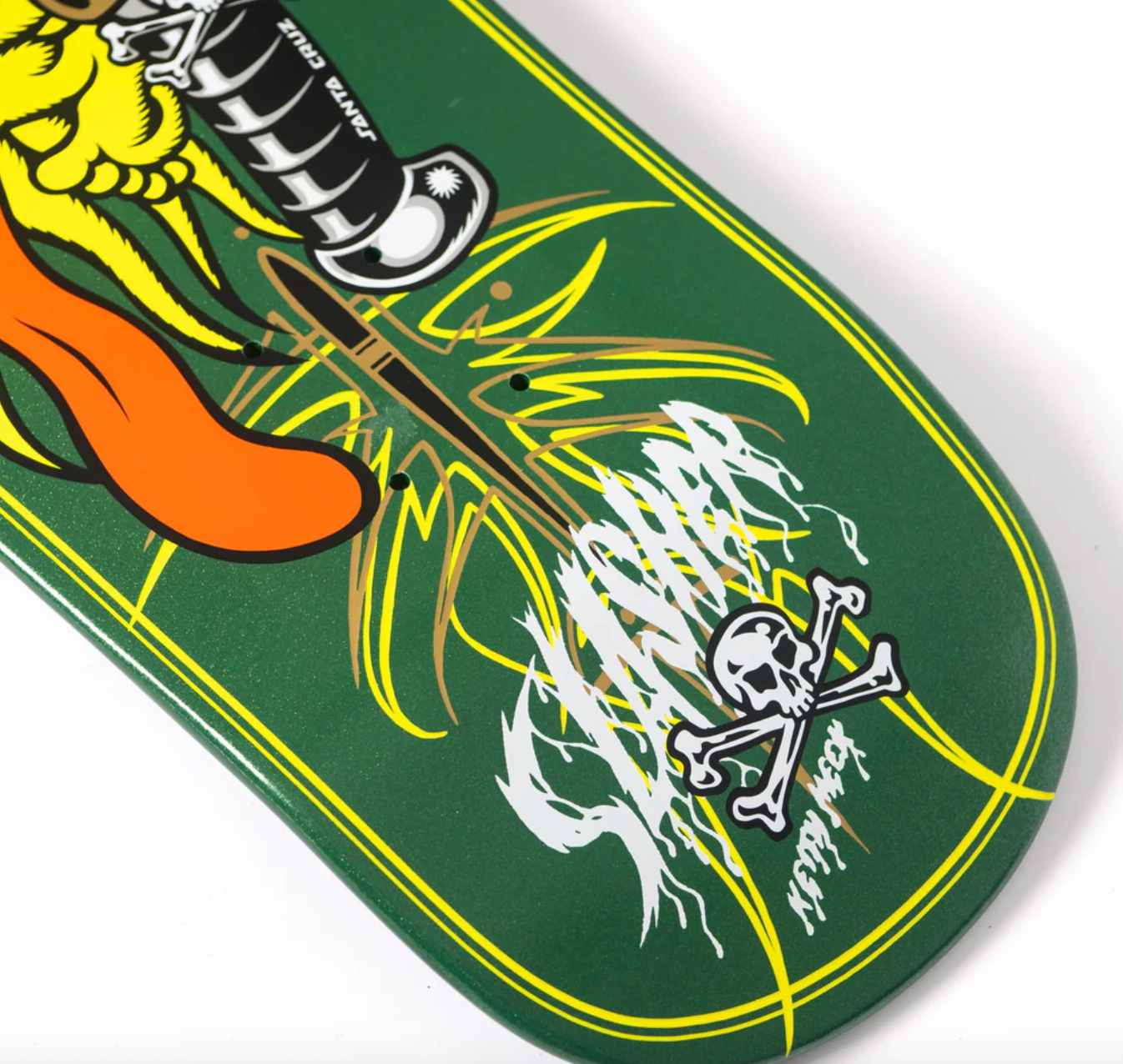 Santa Cruz 9.23in Meek Green Pinstripe Slasher Skateboard Deck