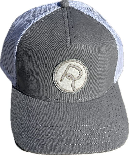 DRK Velvet Circle Logo Snapback Hat Soft Grey
