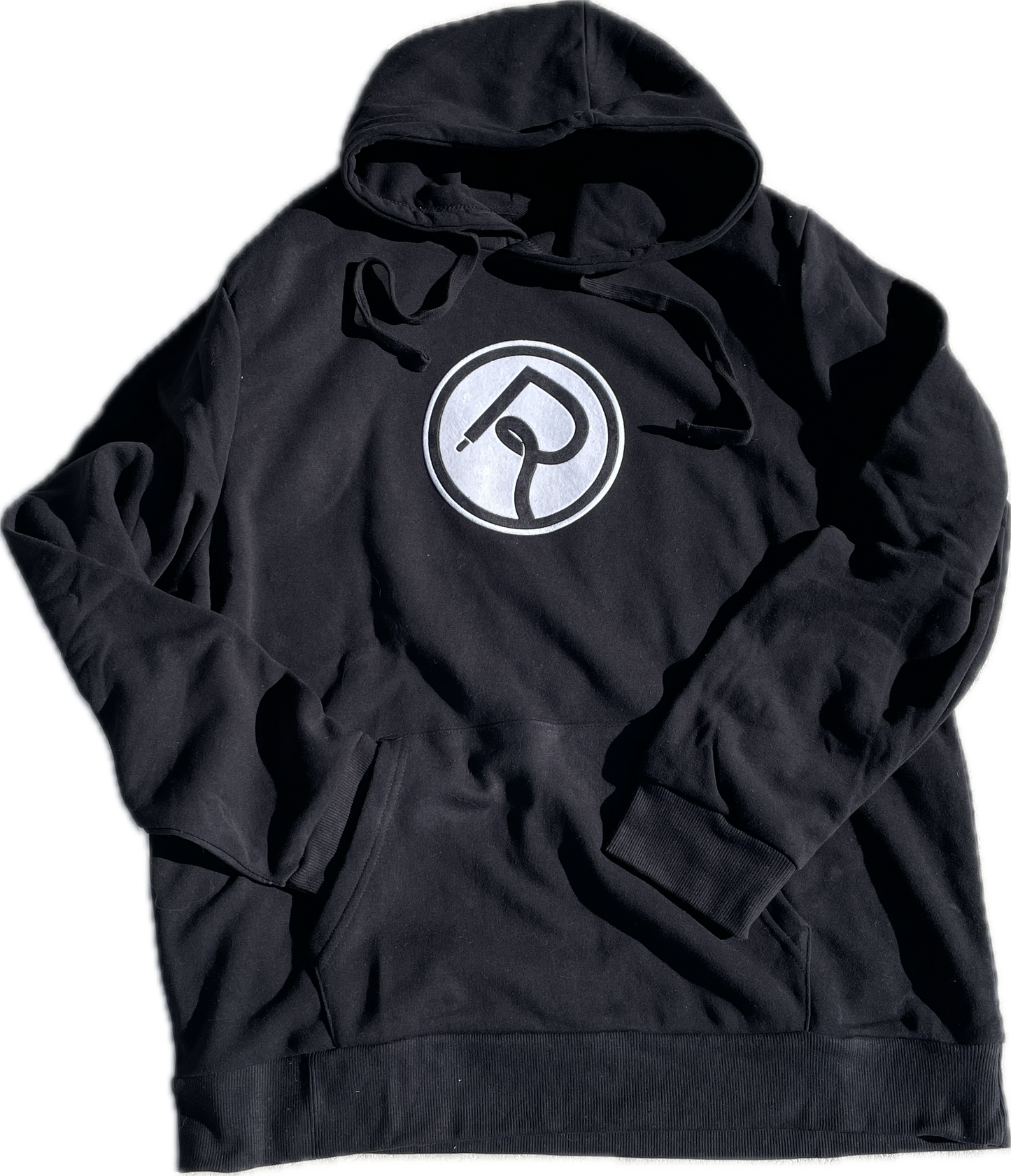 Double R Velvet Circle Logo Hoodie Black