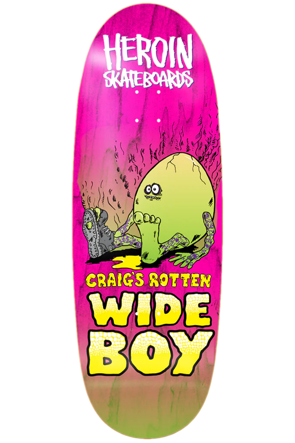 Heroin Craig Questions Rotten Wide Boy Skateboard Deck 10.75