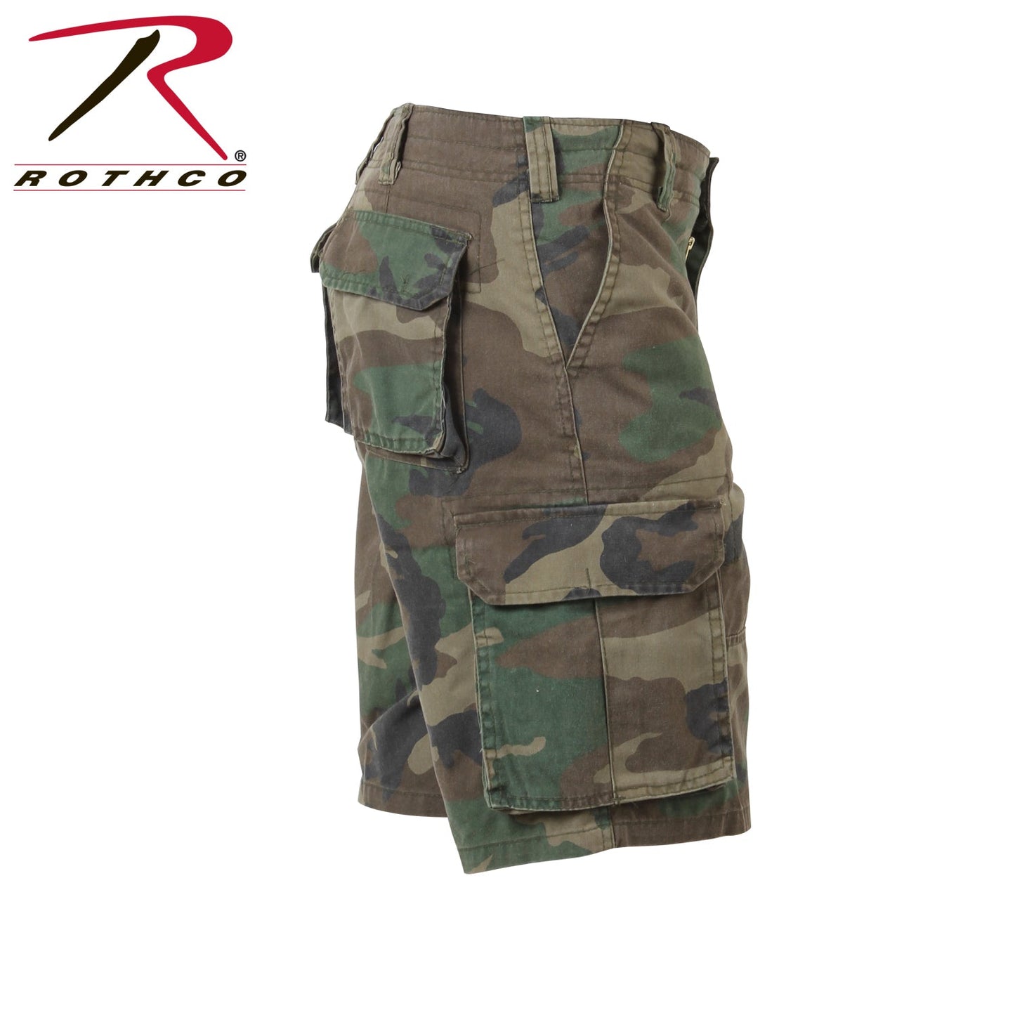 Rothco Vintage Camo Paratrooper Cargo Shorts Woodland Camo