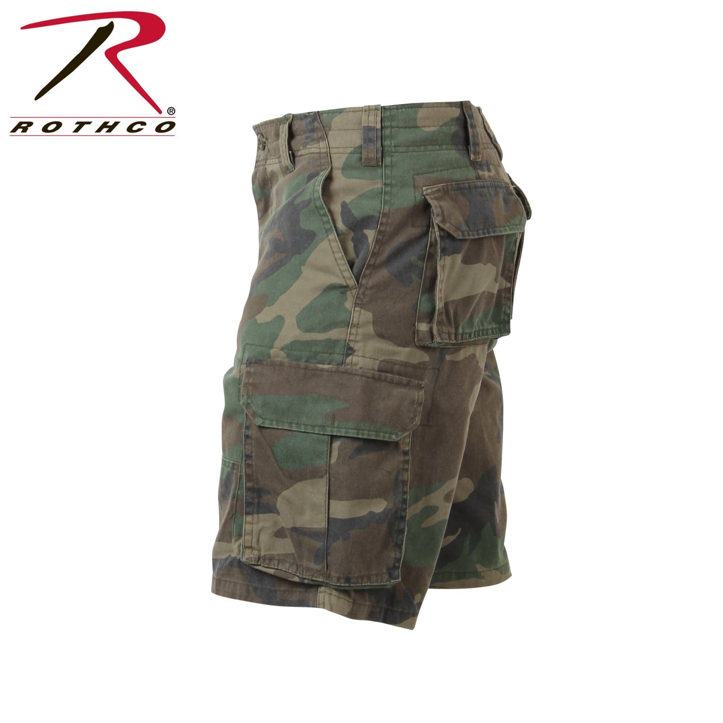 Rothco Vintage Camo Paratrooper Cargo Shorts Woodland Camo