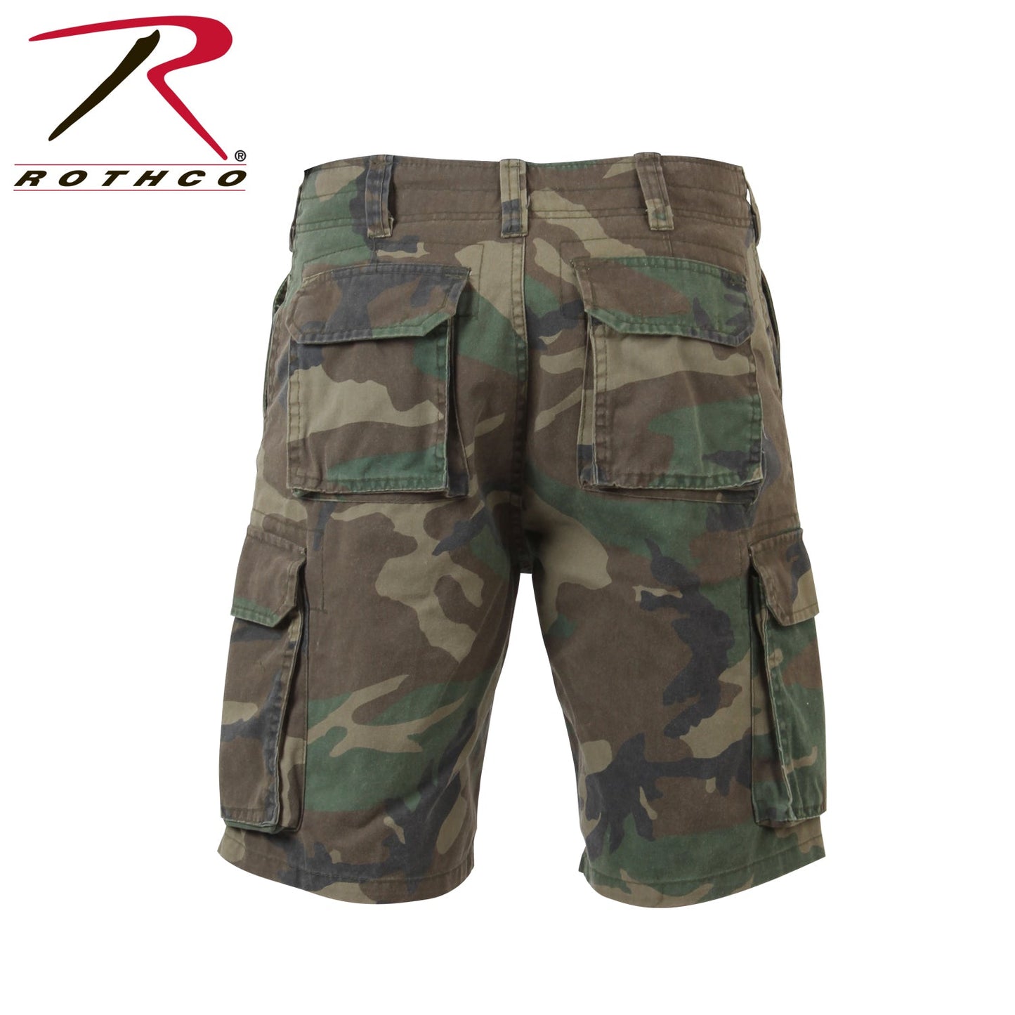 Rothco Vintage Camo Paratrooper Cargo Shorts Woodland Camo