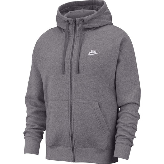 Nike Club Fleece Zipper Hoodie Grey White