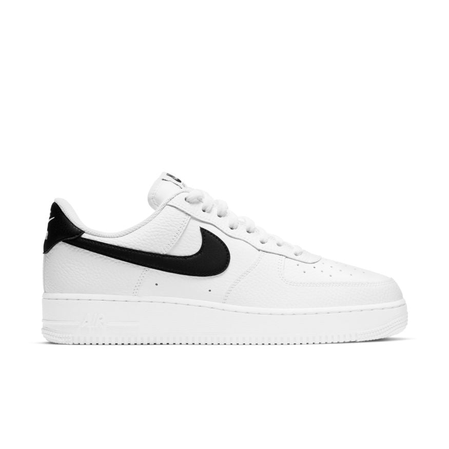 Nike Air Force 1 Low Black White Pebbled Leather