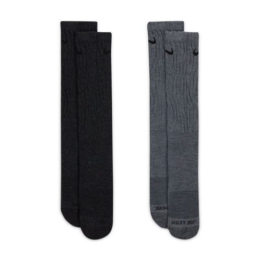 Nike Everyday Plus Crew Socks Black & Grey - 2 Pairs
