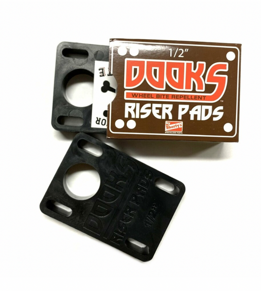Dooks Skateboard Risers - Black 1/2" Hard (Set of 2)