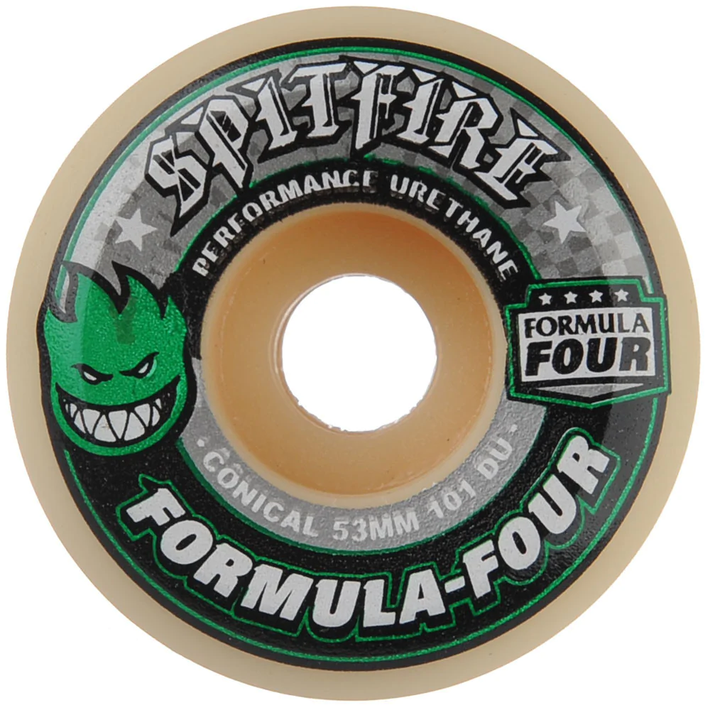 Spitfire F4 Conical 101a 53mm Green Skateboard Wheels