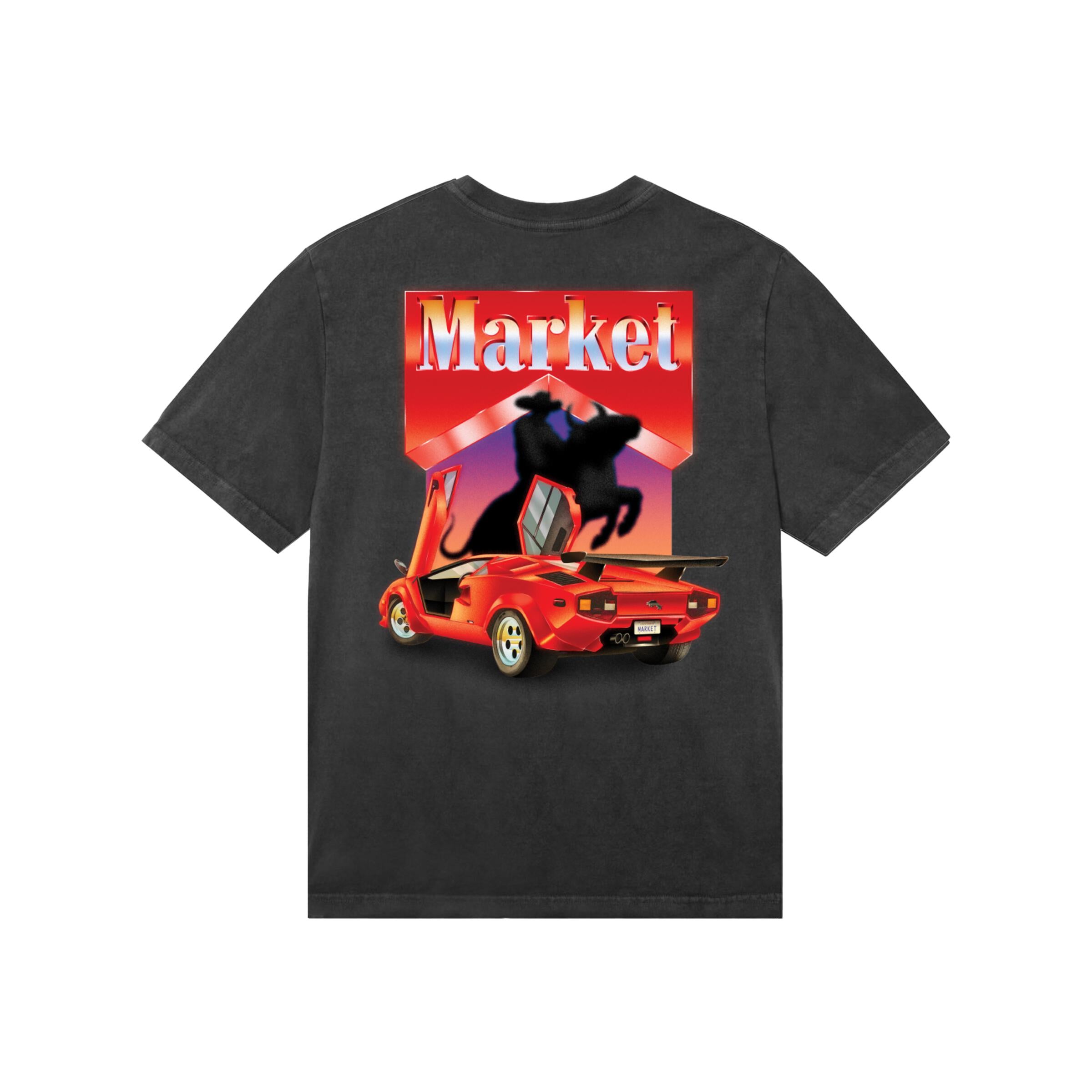 Black Double R Market Bullrider T-Shirt Washed Black | Double R Kicks