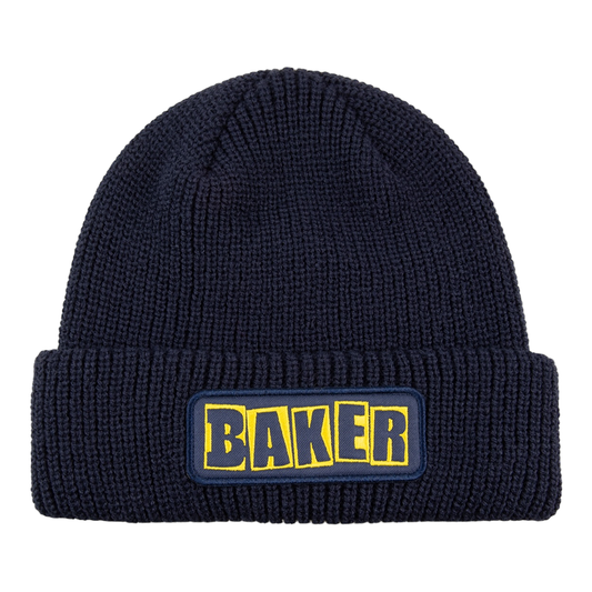 Baker Logo Beanie Navy Yellow