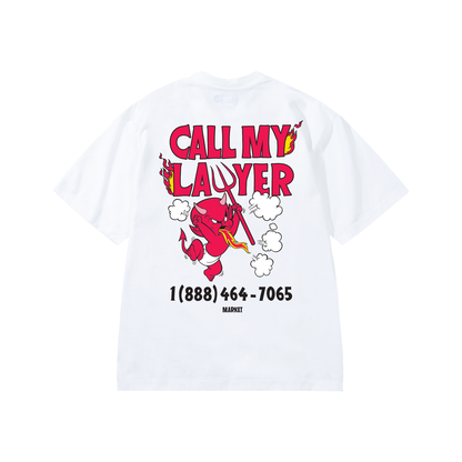 Market Hot Stuff Call My Lawyer T-Shirt White