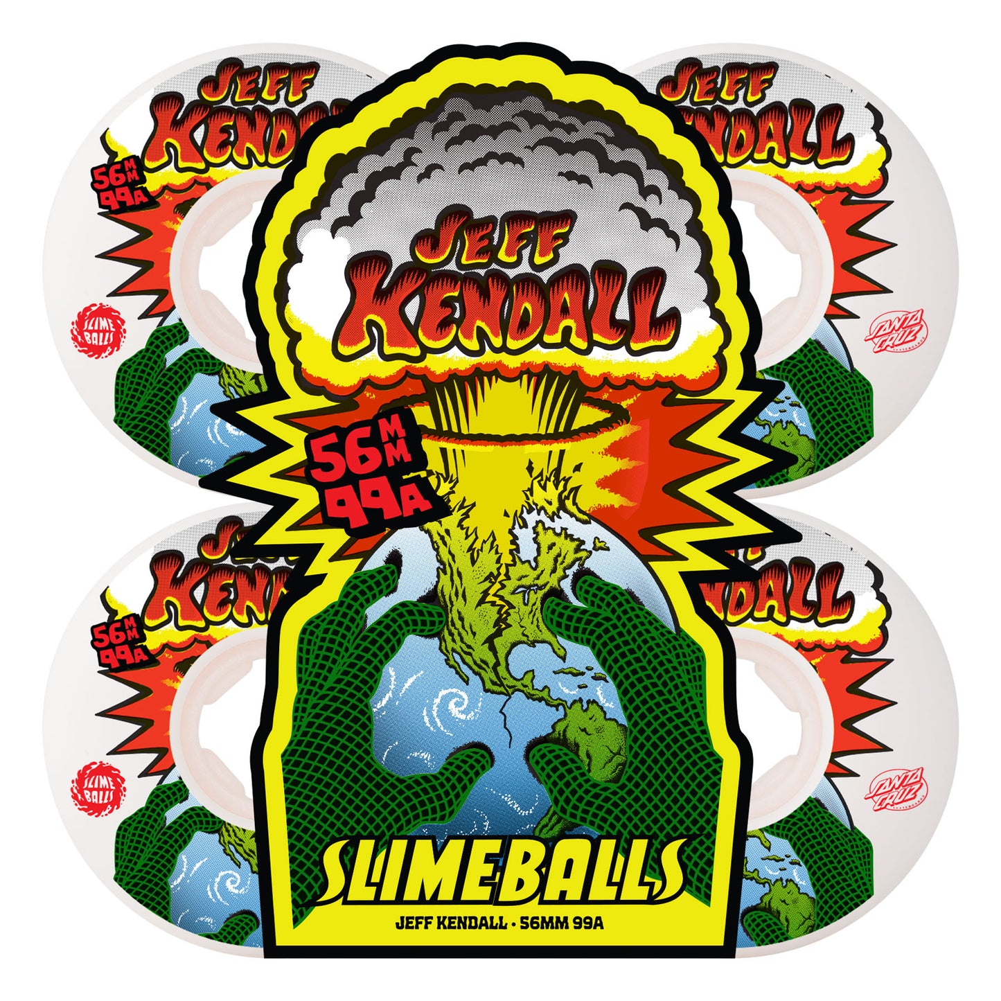 Slime Balls 56mm Kendall End of the World Reissue Chubbies White 99a Skateboard Wheels