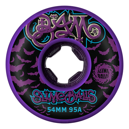 Slime Balls 54mm Bam Margera Guest Purple Hardline 95a Skateboard Wheels