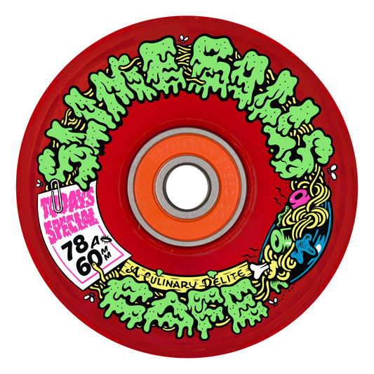 Slime Balls 60mm Cafe Light Ups OG Slime Red 78a Skateboard Wheels