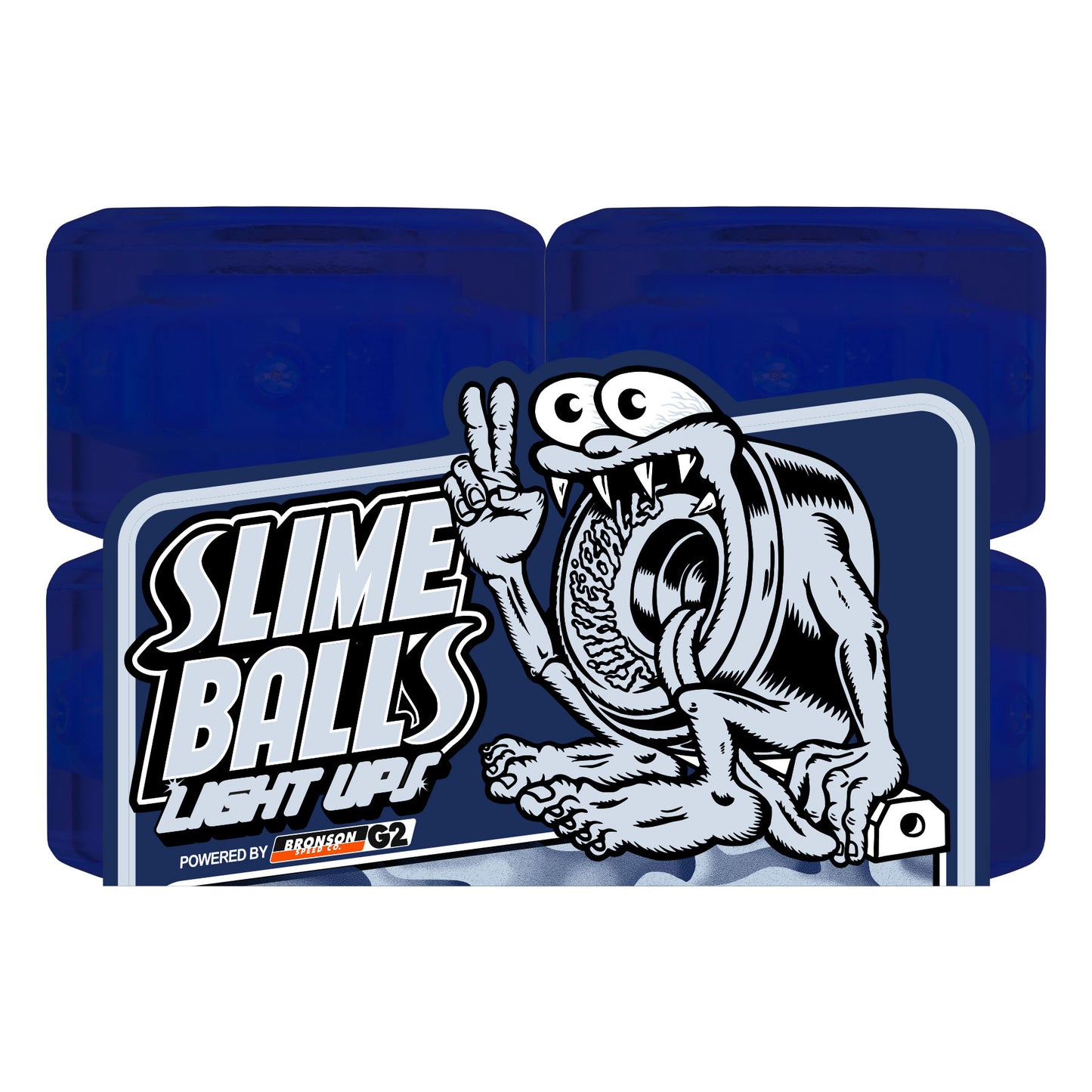 Slime Balls 66mm Ice Light Ups OG Slime Blue 78a Skateboard Wheels