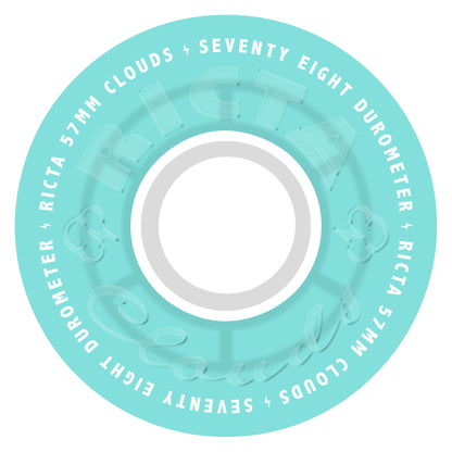 Ricta 57mm Clouds Transparent Aqua White 78a Skateboard Wheels